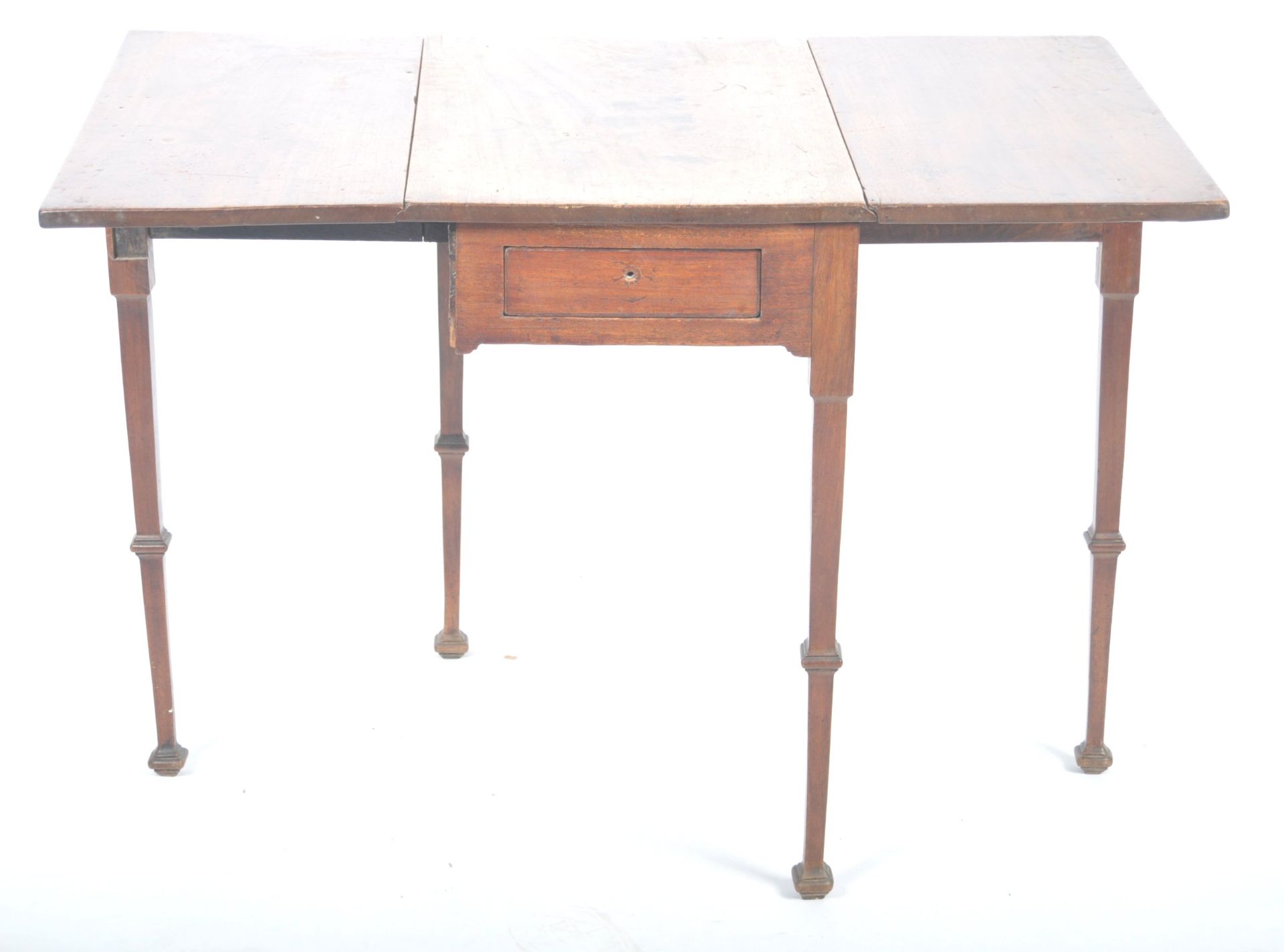 AN 18TH CENTURY GEORGIAN MAHOGANY DROP LEAF GATE LEG TABLE - Bild 5 aus 9