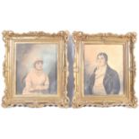 DIGHTON THE ELDER PAIR OF 1800 PORTRAIT PAINTINGS