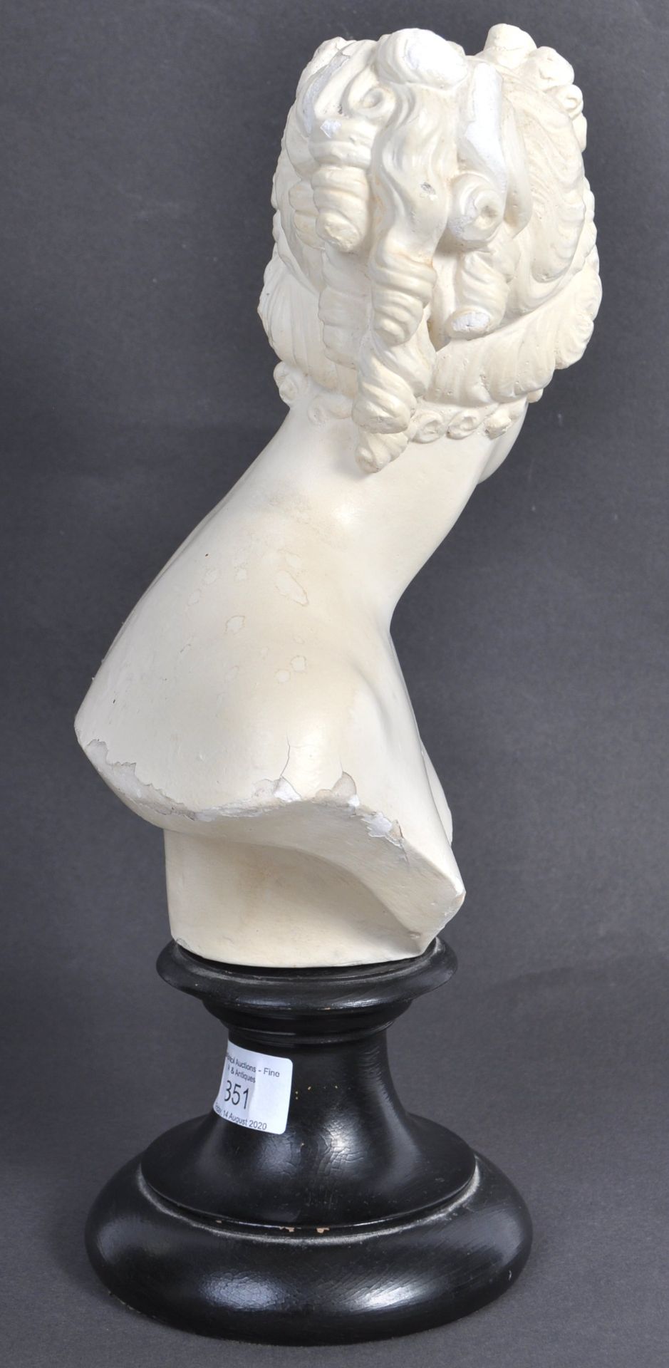 19TH CENTURY ITALIAN ANTIQUE GRAND TOUR PLASTER BUST - Bild 8 aus 9