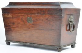 LARGE 19TH CENTURY GEORGIAN REGENCY TEA CADDY OF SARCOPHAGUS FORM