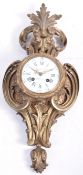 19TH CENTURY FRENCH ORMOLU CARTEL WALL CLOCK