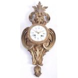 19TH CENTURY FRENCH ORMOLU CARTEL WALL CLOCK