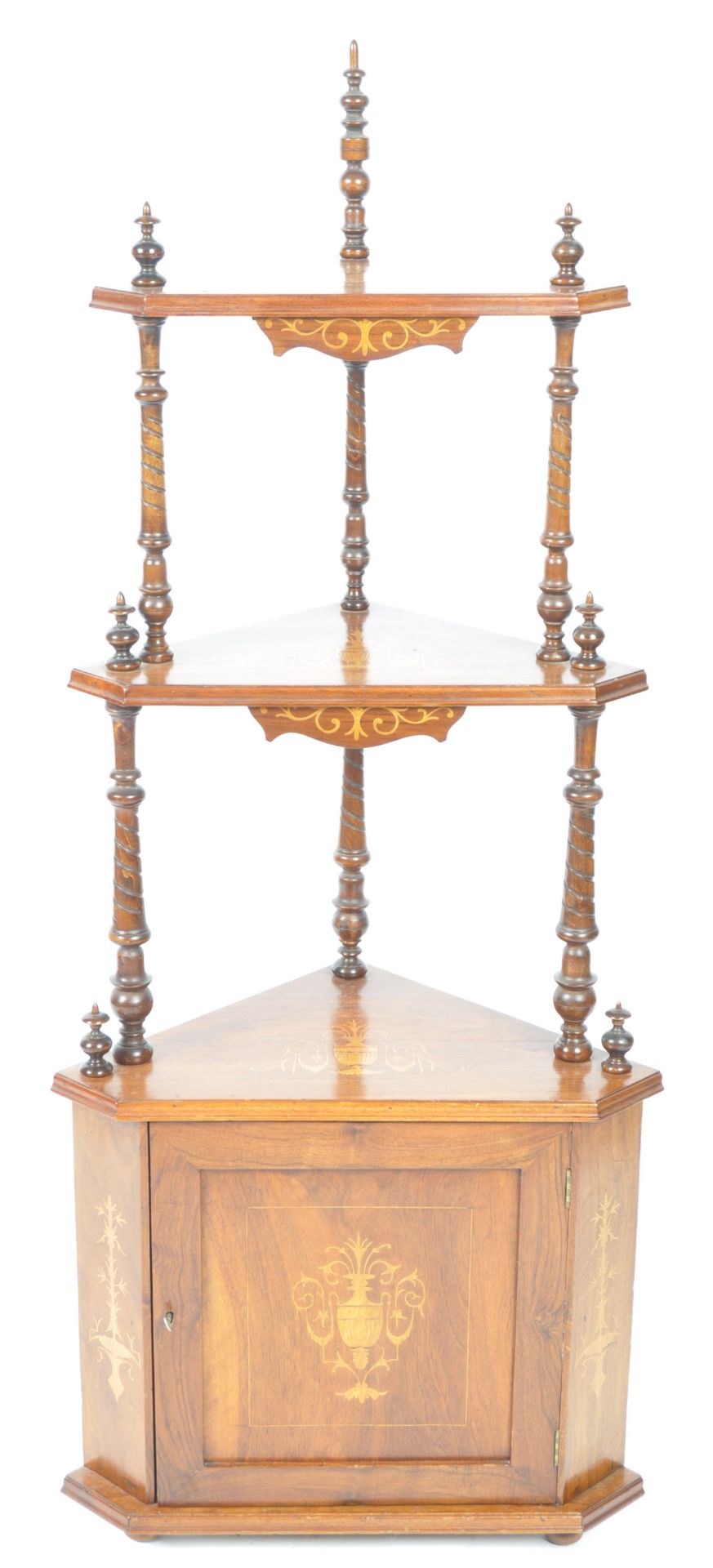 19TH CENTURY VICTORIAN WALNUT CORNER ETAGERE STAND - Image 2 of 7