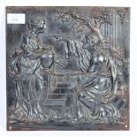 19TH CENTURY COALBROOKDALE MANNER CAST IRON RELIGIOUS PLAQUE