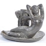 19TH CENTURY ART NOUVEAU PEWTER NUDE CHAMBERSTICK