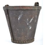 RARE MID 18TH CENTURY GEORGIAN LEATHER PEAT BUCKET