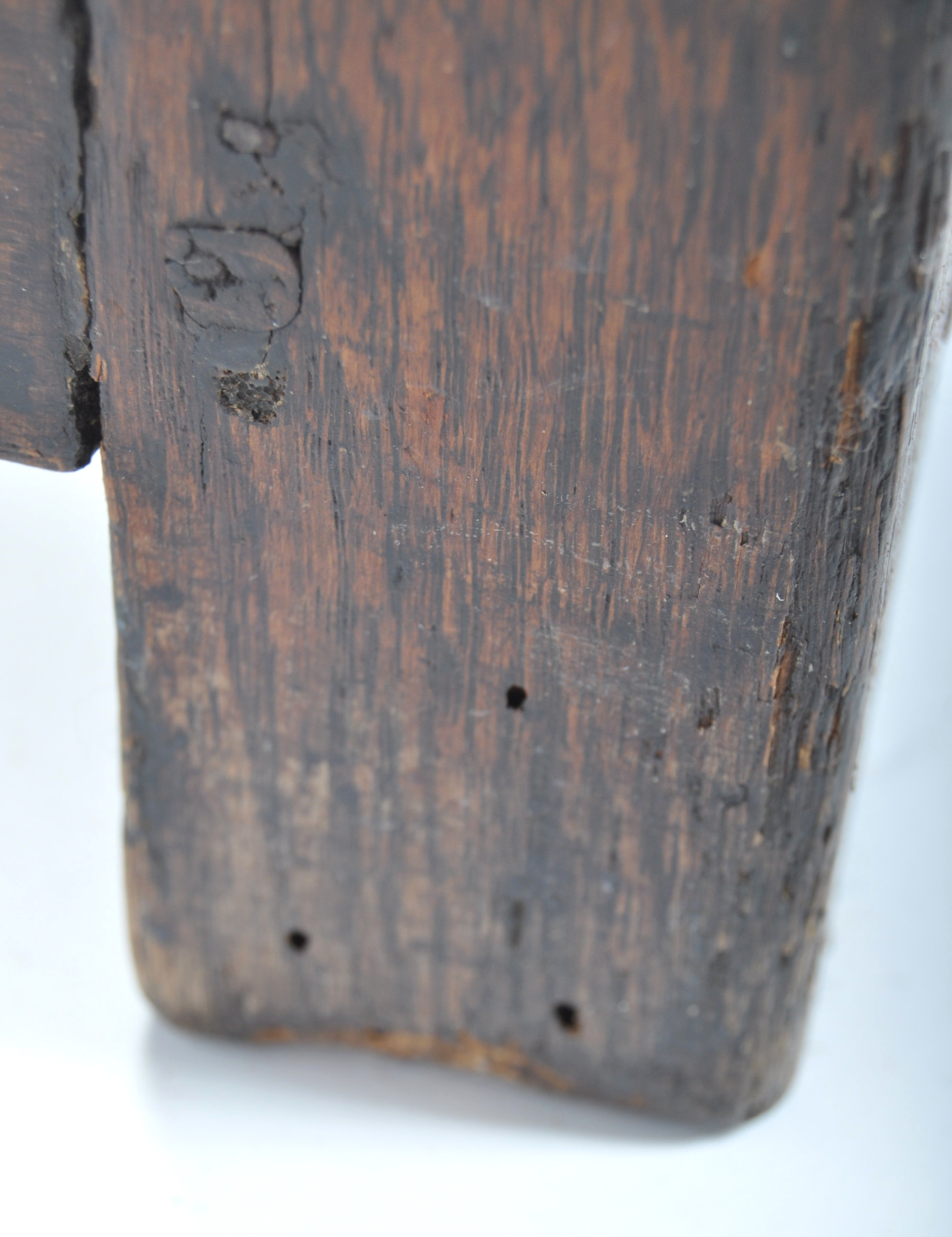 17TH CENTURY CHARLES 2 PEG JOINTED OAK SIDE CONSOLE TABLE - Image 10 of 11