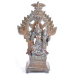 RARE 19TH CENTURY HINDU BRONZE LAKSHMI NARAYAN ALTAR GROUP