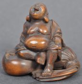 ANTIQUE EDO PERIOD JAPANESE CARVED WOOD NETSUKE