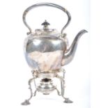 JOHN SAMUEL HUNT - VICTORIAN SILVER HALLMARKED PICNIC KETTLE ON STAND