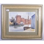 FRANK SHIPSIDES ORIGINAL WATERCOLOUR PAINTING OF BRISTOL DOCKS