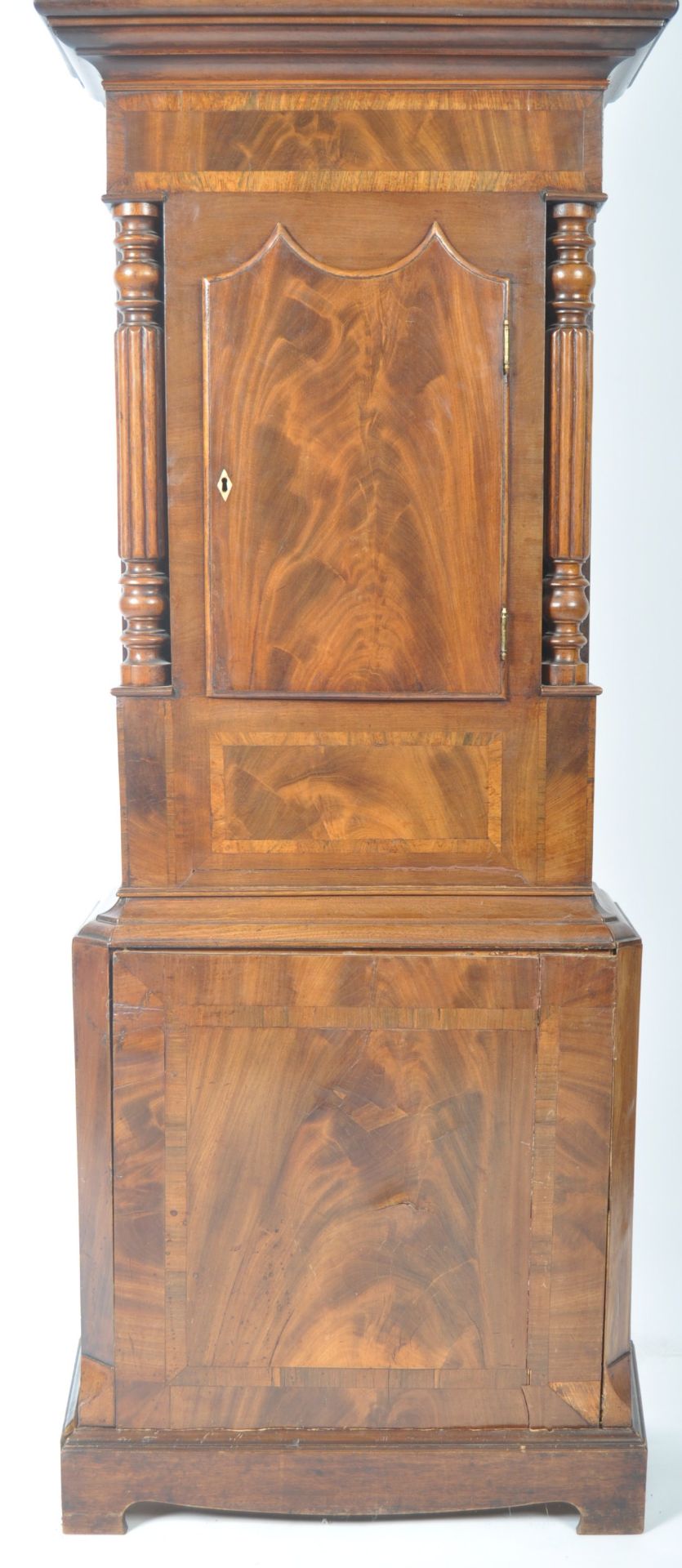 18TH CENTURY GEORGIAN ENGLISH MAHOGANY EIGHT DAY LONG CASE GRANDFATHER CLOCK - Bild 4 aus 10