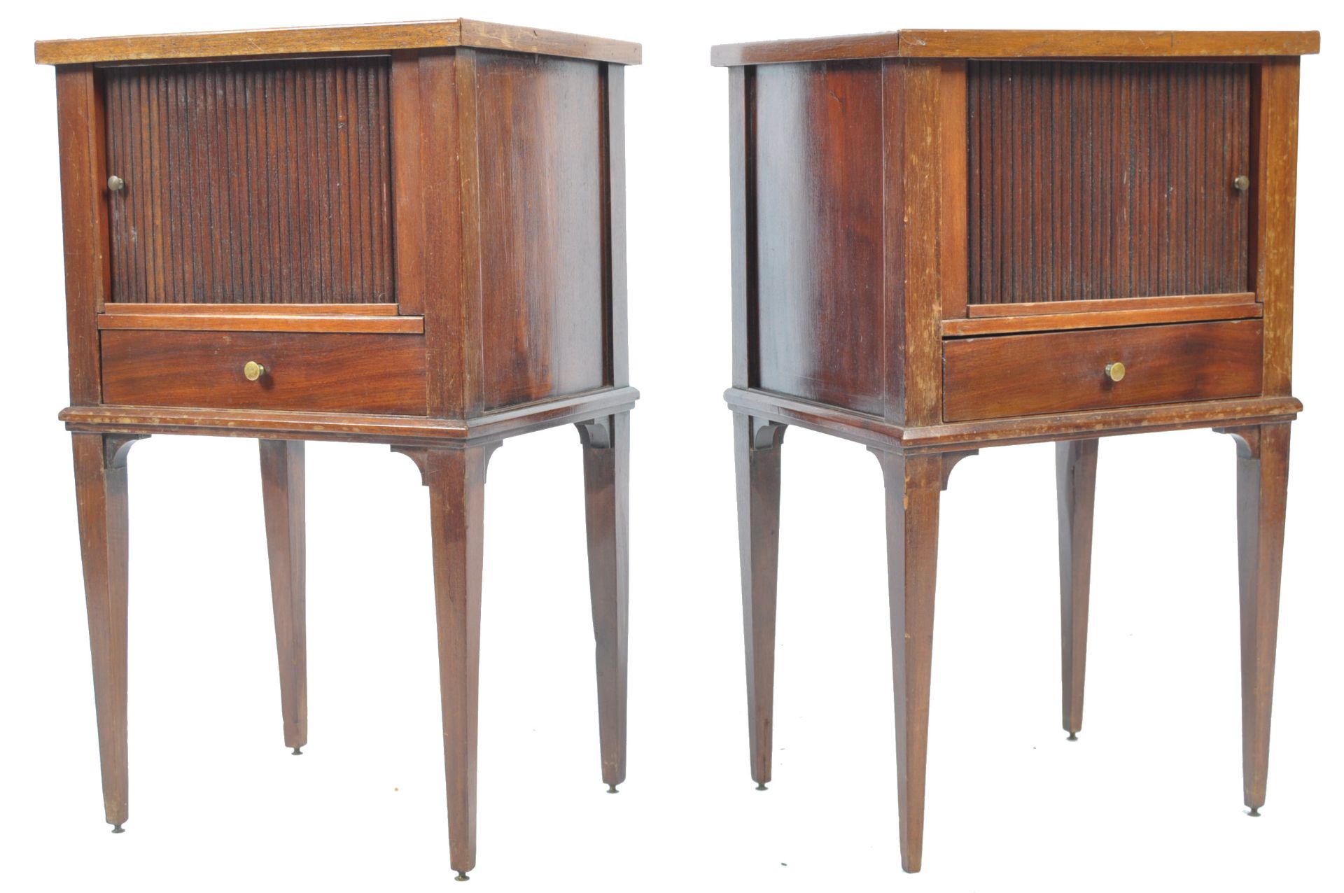 PAIR OF 19TH CENTURY GEORGIAN ANTIQUE TAMBOUR BEDSIDES