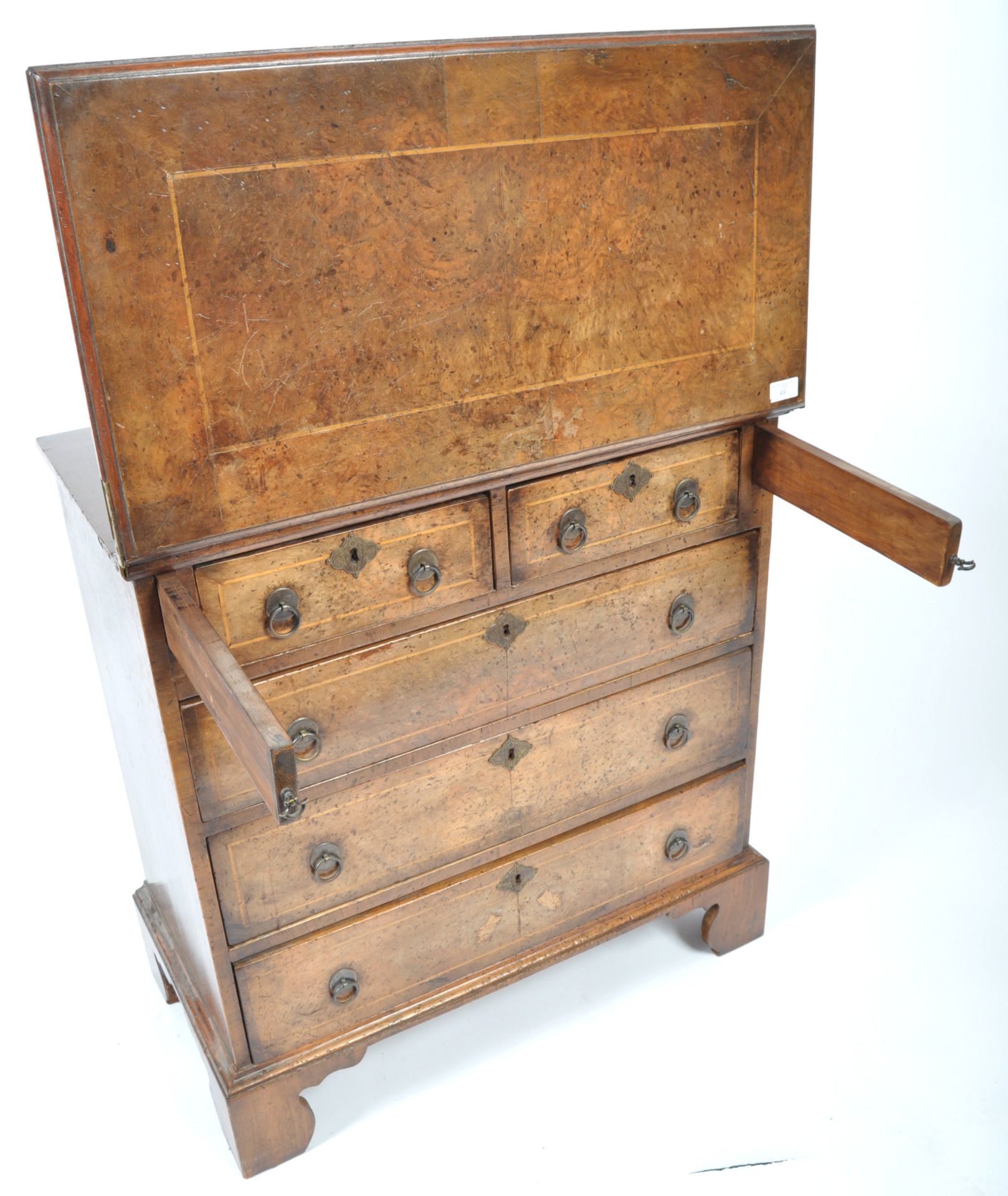 GEORGIAN STYLE WALNUT BACHELORS CHEST WITH FOLDING TOP - Bild 4 aus 9