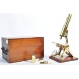 HENRY CROUCH OF LONDON POLISHED BRASS MICROSCOPE