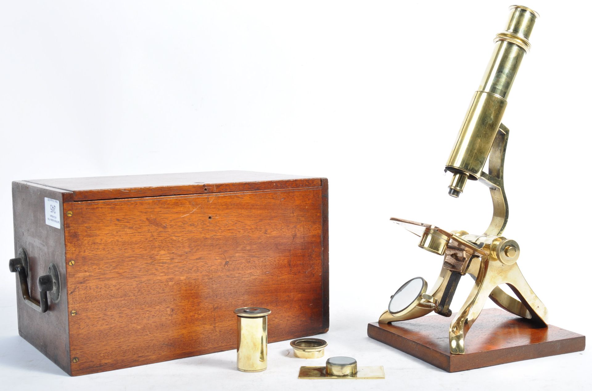HENRY CROUCH OF LONDON POLISHED BRASS MICROSCOPE