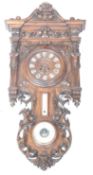 A STUNNING 18TH CENTURY FRENCH MAHOGANY CASED BAROMETER CLOCK