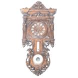 A STUNNING 18TH CENTURY FRENCH MAHOGANY CASED BAROMETER CLOCK