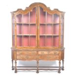 FANTASTIC QUEEN ANNE REVIVAL WALNUT VITRINE DISPLAY CABINET