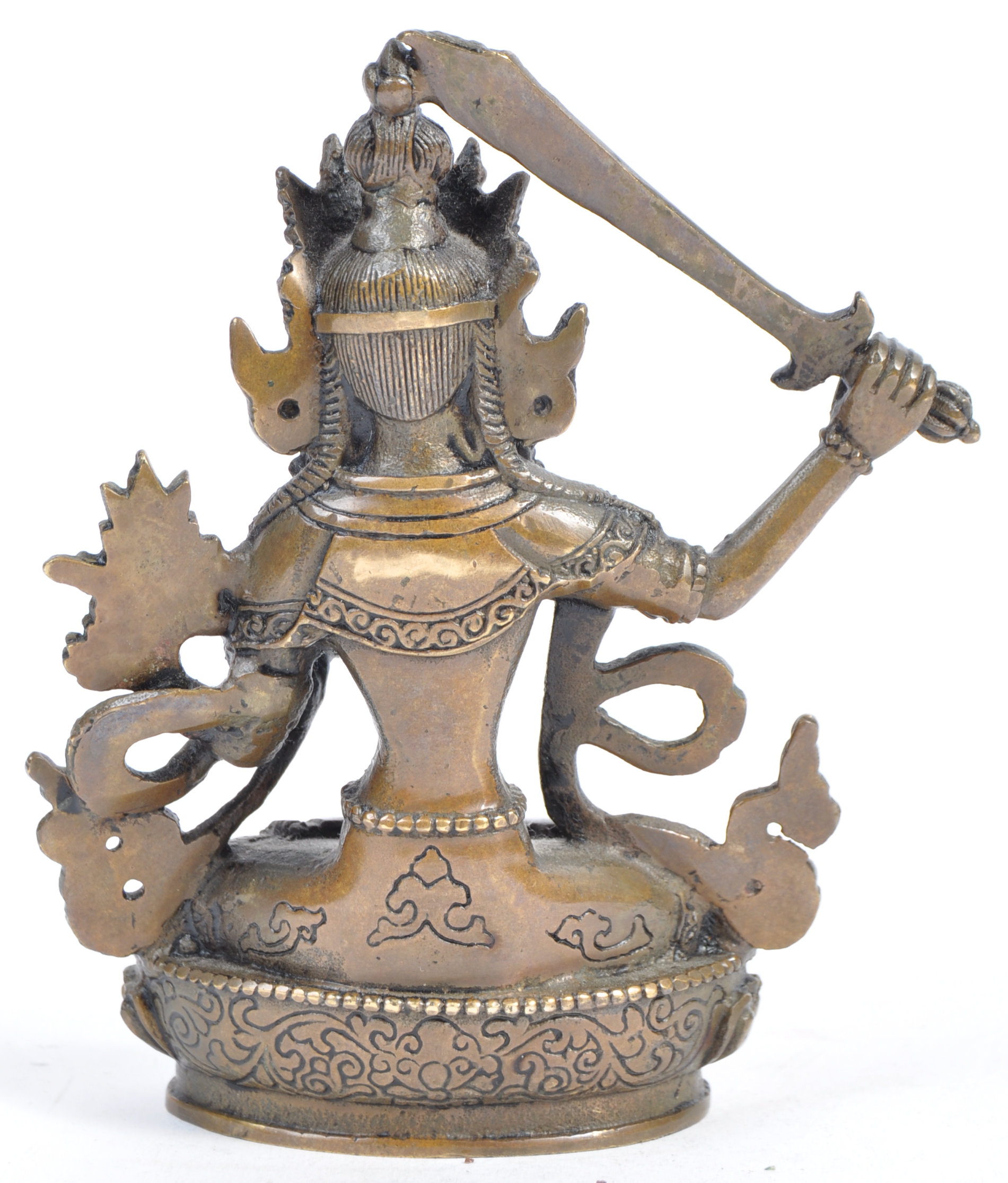 19TH CENTURY TIBETAN BRONZE OF MANJUSHRI WITH SWORD - Image 4 of 6