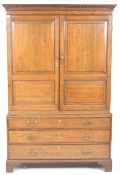 EARLY 19TH CENTURY GEORGIAN ENGLISH OAK HOUSE KEEPERS CUPBOARD