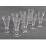 RARE SET OF EIGHT VICTORIAN GLASS DWARF ALE GLASSE