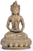 19TH CENTURY CHINESE / TIBETAN BRONZE BUDDHA FIGURE