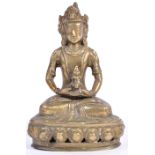 19TH CENTURY CHINESE / TIBETAN BRONZE BUDDHA FIGURE