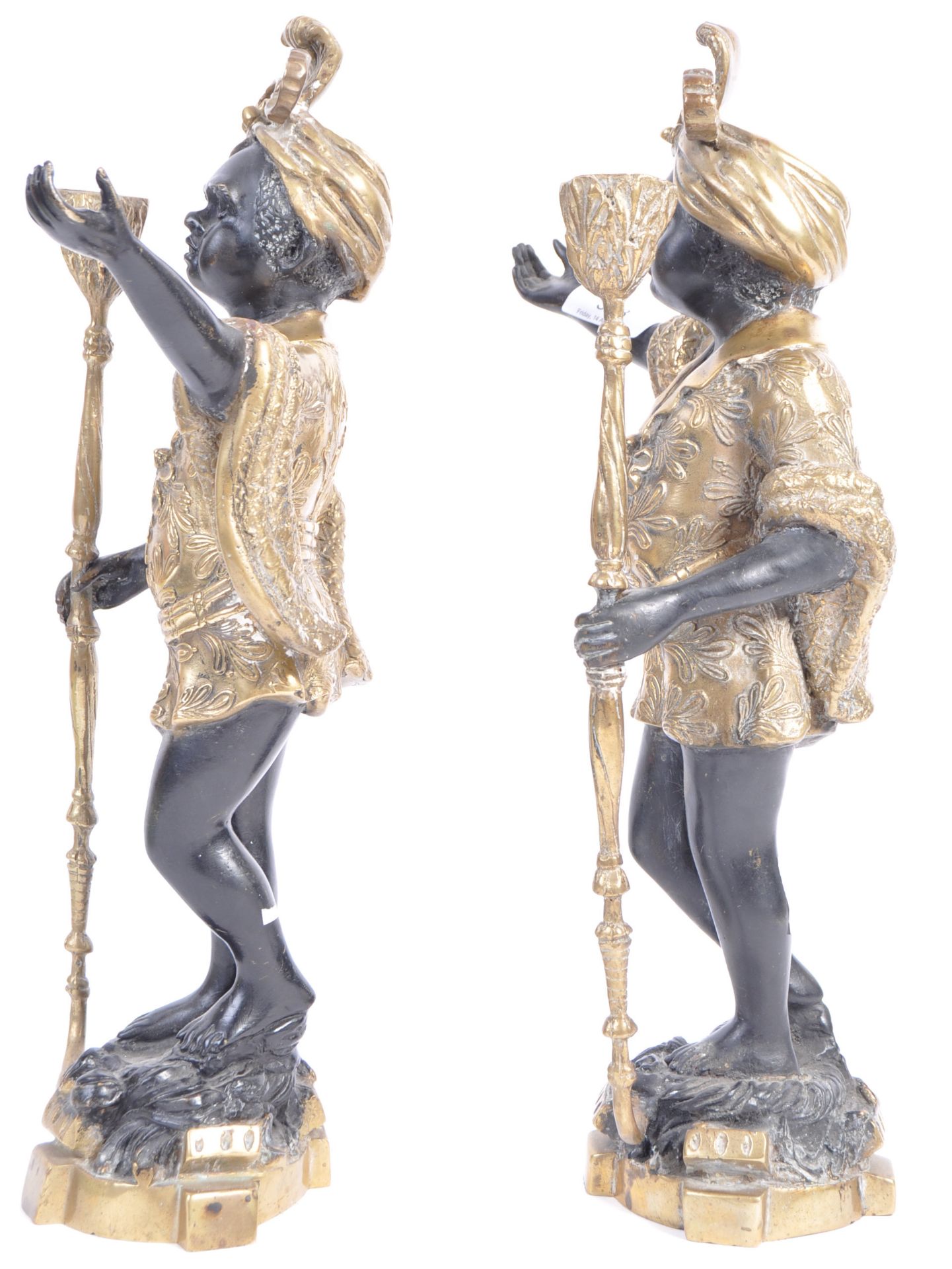 PAIR OF TWO TONE BRONZE BLACKAMOOR FIGURINES - Bild 7 aus 10