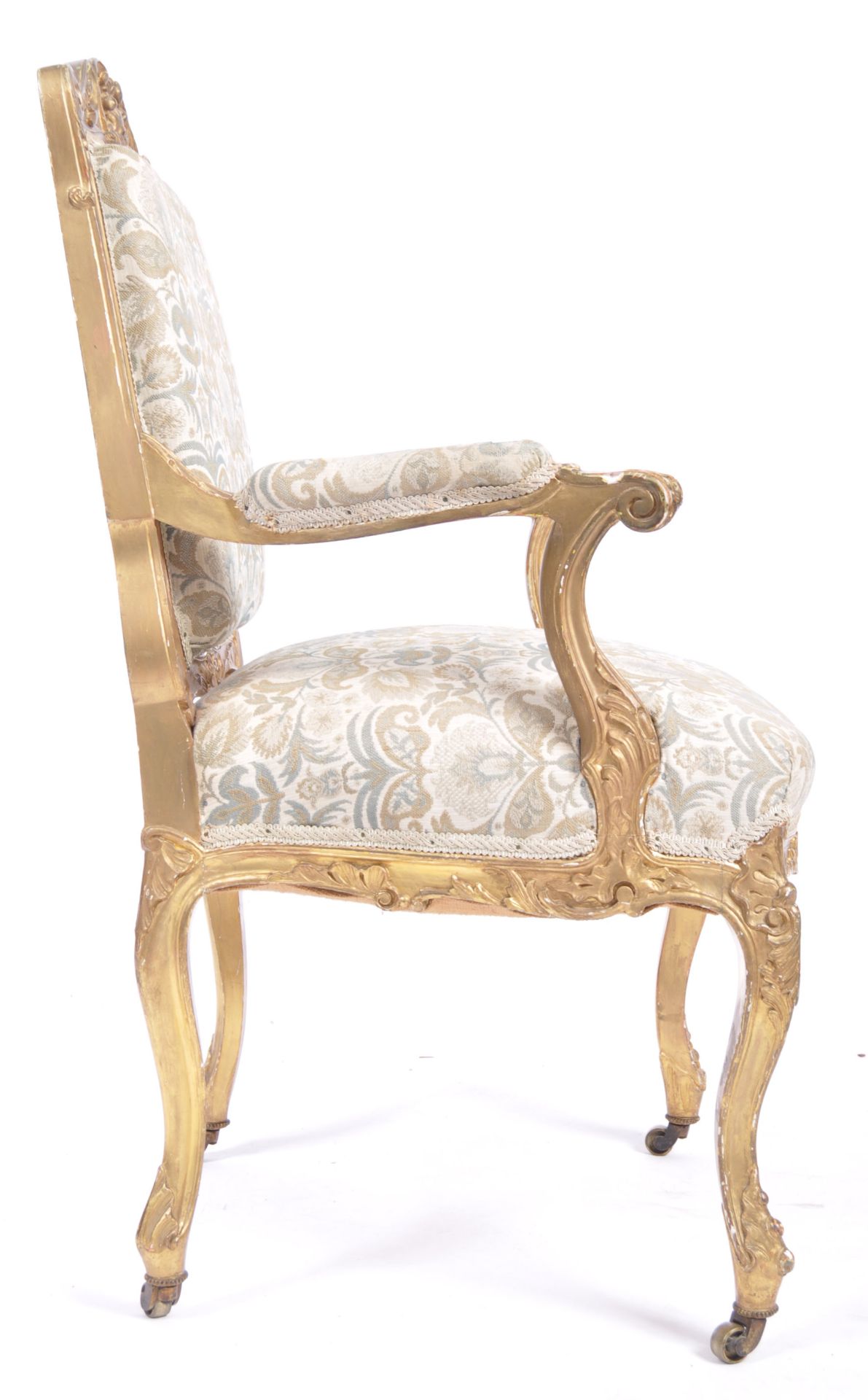 19TH CENTURY FRENCH GILTWOOD FAUTEUIL ARMCHAIR - Bild 6 aus 9