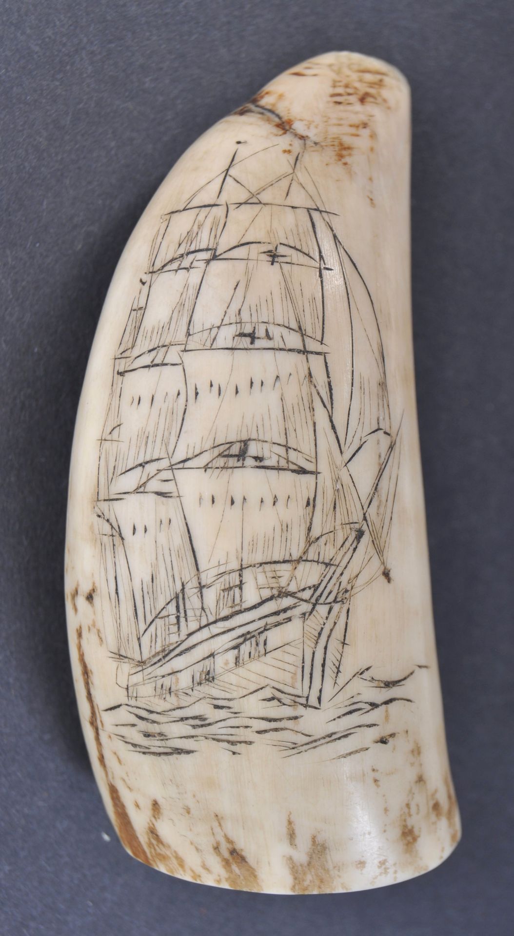 RARE 19TH CENTURY WHALE TOOTH SCRIMSHAW EUNICE H. ADAMS - Bild 3 aus 7