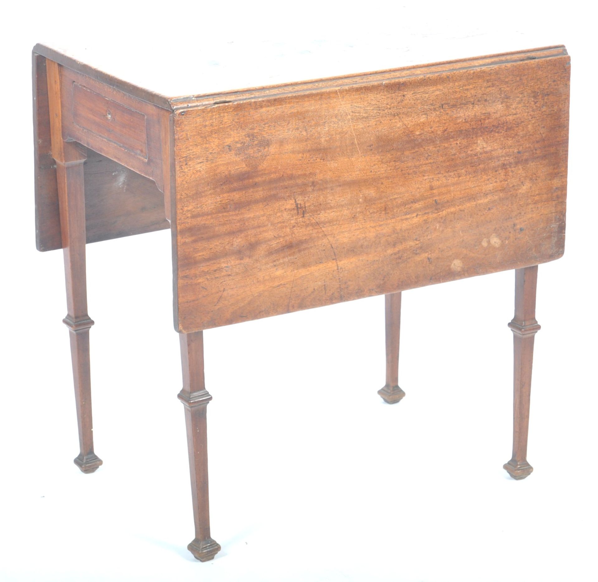 AN 18TH CENTURY GEORGIAN MAHOGANY DROP LEAF GATE LEG TABLE - Bild 2 aus 9