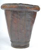 19TH CENTURY VICTORIAN ANTIQUE LEATHER HORSE FEEDER BUCKET