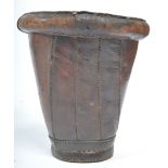 19TH CENTURY VICTORIAN ANTIQUE LEATHER HORSE FEEDER BUCKET