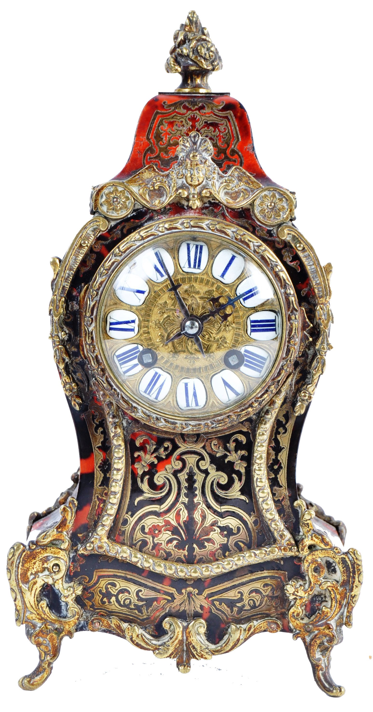 AD MOUGIN OF PARIS FRENCH BOULLEWORK MANTLE CLOCK