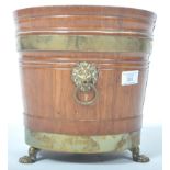 19TH CENTURY BRAS BOUND BARREL WINE BUCKET