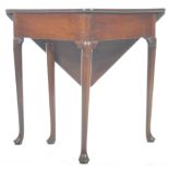 18TH CENTURY GEORGE III MAHOGANY DROP LEAF TEA CORNER CARD GAMES TABLE