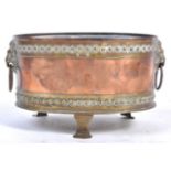 19TH CENTURY VICTORIAN ENGLISH ANTIQUE COPPER AND BRASS JARDINIERE