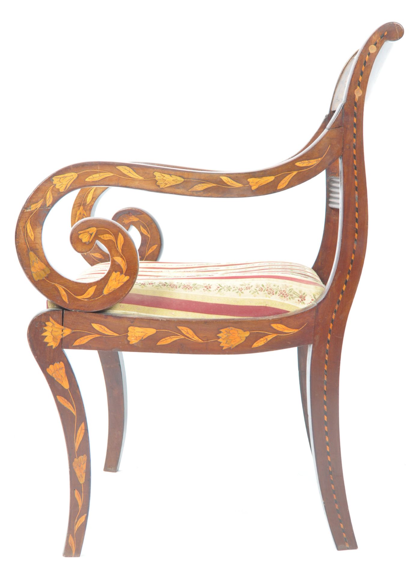 19TH CENTURY DUTCH FLORAL MARQUETRY ARM CHAIR - Image 6 of 15