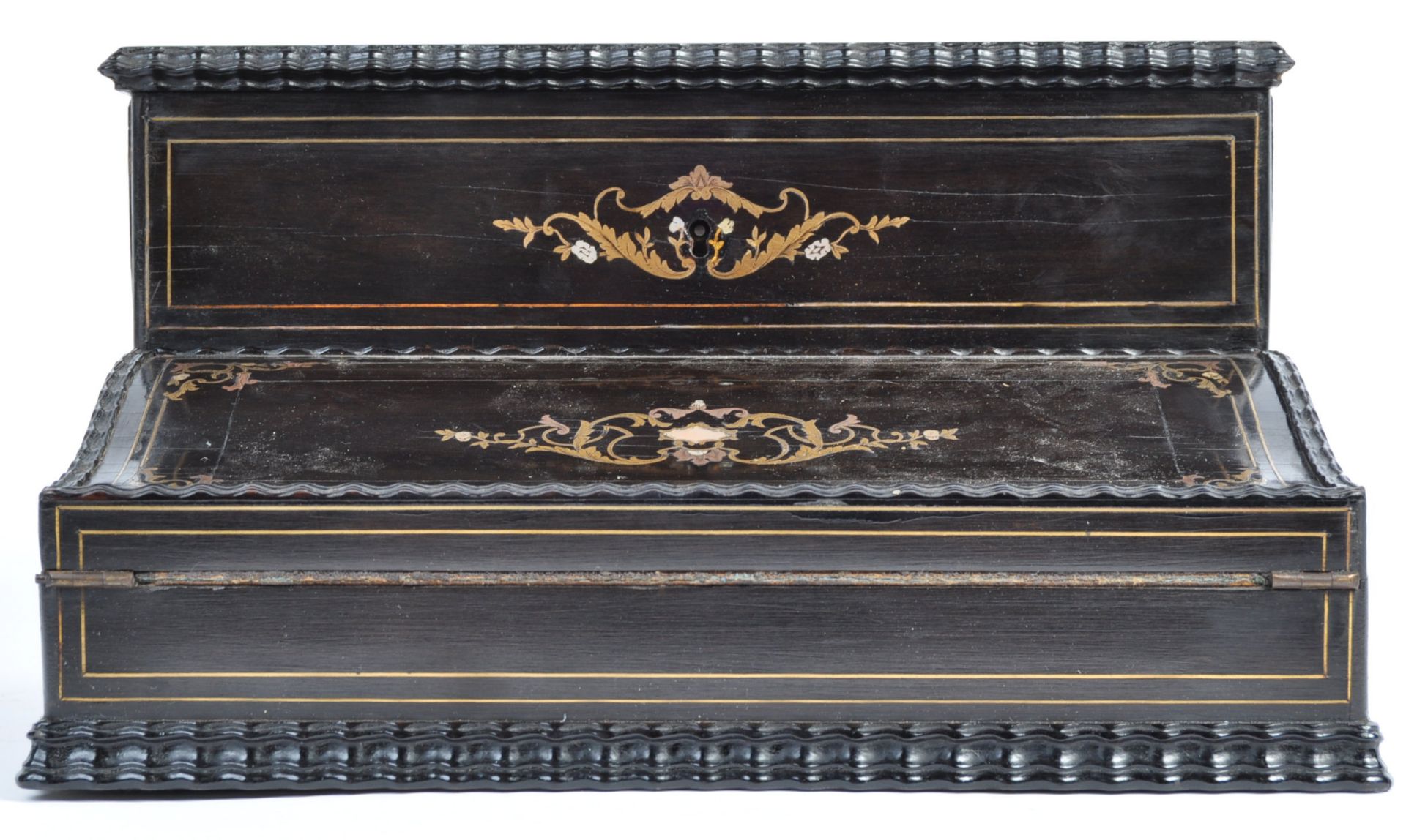 STUNNING 19TH CENTURY FRENCH EBONY WRITING BOX - Bild 2 aus 10