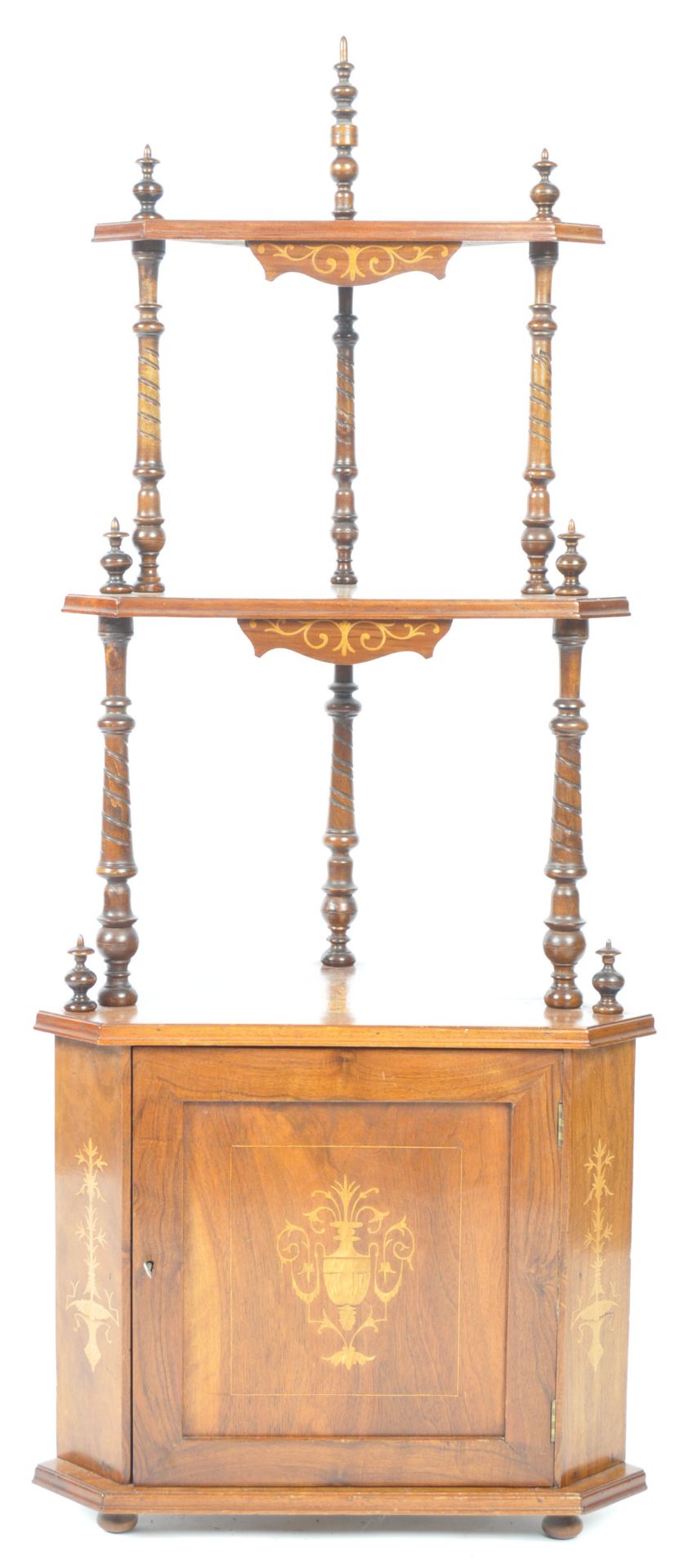 19TH CENTURY VICTORIAN WALNUT CORNER ETAGERE STAND