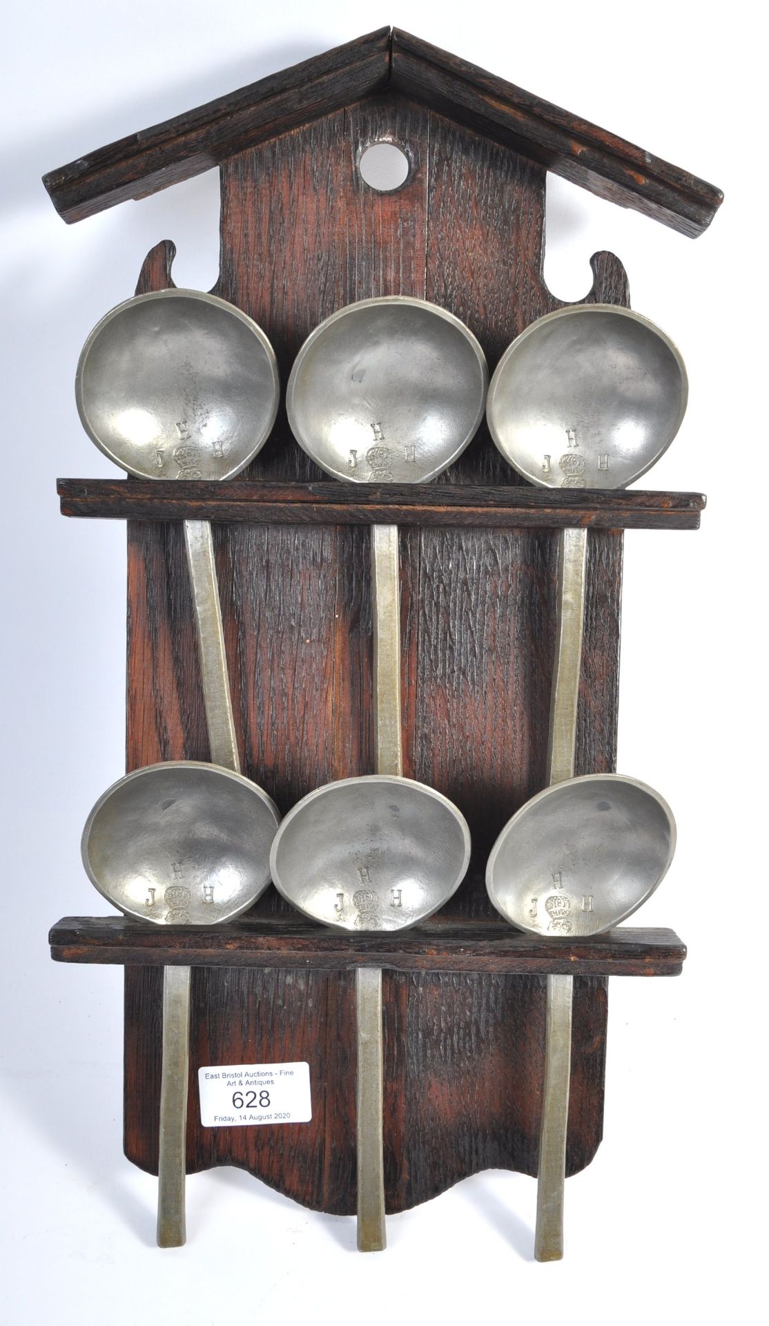 18TH CENTURY DUTCH WOODEN SPOON RACK WITH SPOONS