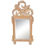 19TH CENTURY ITALIAN GILT WOOD WALL MIRROR WITH QUIVER & TORCH