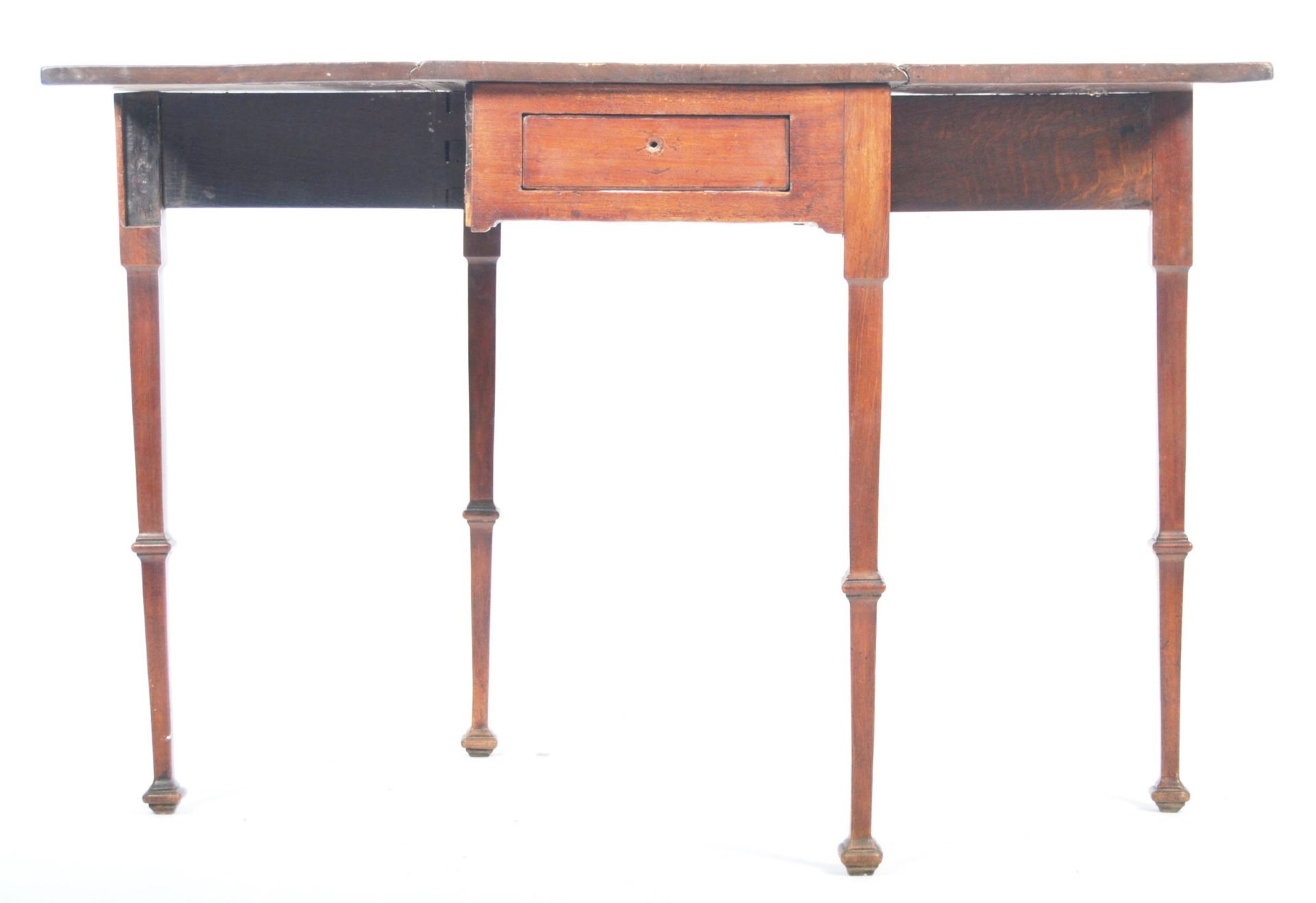 AN 18TH CENTURY GEORGIAN MAHOGANY DROP LEAF GATE LEG TABLE - Bild 4 aus 9