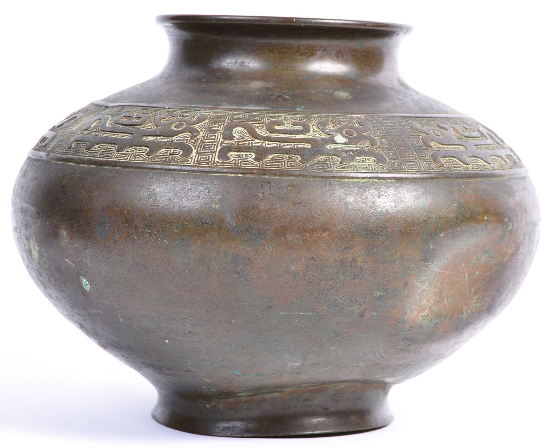 19TH CENTURY CHINESE BRONZE VASE HAVING ARCHAIC STYLE DECORATION - Bild 3 aus 6