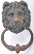 ANTIQUE BRONZE LION HEAD ARCHITECTURAL DOOR KNOCKER