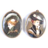 BEAUTIFUL PAIR OF 19TH CENTURY PORCELAIN PORTRAIT MINIATURES