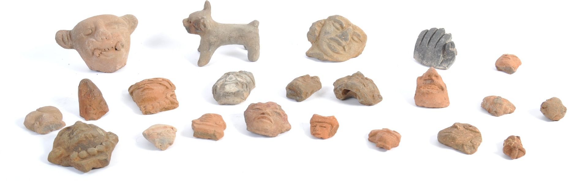 COLLECTION OF PRE-COLUMBIAN ERA MAYAN POTTERY HEADS