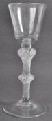 18TH CENTURY GEORGIAN WINE GLASS WITH DOUBLE KNOP