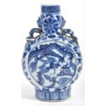 19TH CENTURY CHINESE BLUE AND WHITE MOON FLASK